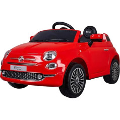 Tachan - Elektrinė transporto priemonė FIAT 500 Red vaikams, 6 V akumuliatorius ir radijo bangomis valdomas R/C 2,4 g, žibintai, garsinis signalas ir užvedimas (711T00642 CPA Toy GROPU Trading S.L.)