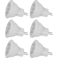 TOPINCN 6 MR11 LED lempučių pakuotė, 4W GU4 Twin Pin lemputė, reguliuojamas apšvietimas, 360Lm, 220V (šilta šviesa)