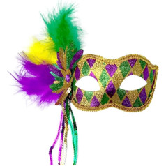 YJHWLF Maskarado kaukė su plunksnomis, moterų Venecijos kaukė, Helovino vakarėlis, Mardi Gras kaukė, karnavalo akių kaukė Fancy Dress, nėrinių kaukė, kostiumų vakarėlis, įdomūs vaidmenų žaidimų priedai