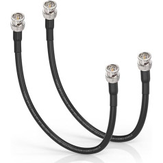 Superbat SDI kabelis 30 cm 3G/6G/12G Belden 1694A 75ohm BNC kabelis BNC vyriškos lyties į vyriškos lyties SDI vaizdo kabelis, skirtas HD kameros CCTV monitoriui SDI vaizdo įrangai, palaikantis HD-SDI/4K/8K, juodas, 2 vnt.