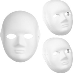 VICASKY 5 Stück DIY-Papiermasken für Halloween-Bastelarbeiten und leere weiße Party-Masken zum Dekorieren und Anpassen für Maskerade, Partys