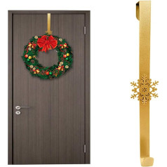 Kranzaufhänger für Haustür, Weihnachtskranzaufhänger, Türkranzaufhänger, 38 cm, Metallkranzaufhänger über der Tür, silberfarbene hängende Kranzhaken für Weihnachten, Party, Zuhause, Büro, Wandkränze,
