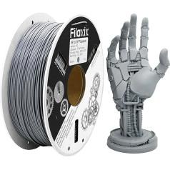 Stiklo pluošto PETG gija 1,75 mm, PETG GF 3D spausdintuvo gija, atspari vandeniui ir oro sąlygoms, suderinama su Bambu LAB, Creality K1C, QIDI MAX3, FLASHFORGE, Prusa MK4 FDM 3D spausdintuvu, 1 kg, pilka