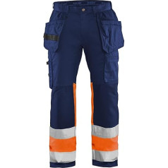 Blaklader 155818118953D92 High Vis Hose mit Stretch, Marineblau/Orange, Größe D92