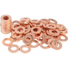 NIXUUANGCHISA Massive Messing-Kupfer-Unterlegscheiben. Kupfer-Un 30 Stück M4 M5 M6 M8 M9 M10 M12 M14 M16 M18 Massivkupfer-Unterlegscheiben-Set, Dichtung, Flachring, Ölwanne, Ölstopfen(M18x 24x 1,5)