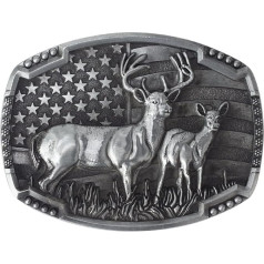 Longcreek Punk Deer diržo sagtis vyrams, Patriotinė Amerikos vėliava Deer diržo sagtis, Derliaus briedis Deer diržo sagtis, Šiaurės Viking Deer galvos diržo sagtis