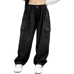 Oyolan Vaikų mergaičių mergaičių Krovininės kelnės Jogging Bottoms Hip Hop Jazz Sweatpants Teenager Krovininės kelnės Sportinės kelnės Streetwear Laisvalaikio kelnės