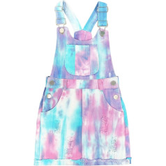 Peacolate 4-11 metų mergaitės Tie Dye dirželiai suknelė džinsinio Jumpsuit sijonas