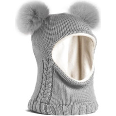 FURTALK Toddler Baby šalikas kepurė Šiltas pamušalu Kids megzta kepurė Pom Pom žiemos kepurė mergaitėms ir berniukams