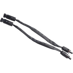 1 Paar 35 cm Solarkabel, PV-Solarkabel, Durchführungskabel, Kupfer, flaches Verbindungskabel, PV-Solarmodul-Verlängerungskabel, Laderegler-Zubehör (6 mm ²)