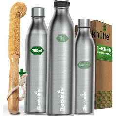 Nerūdijančio plieno izoliuotas gertuvė, 350 ml, 500 ml, 750 ml, 1 litro talpos, su natūraliais šereliais, butelių šepetėliu, termosą galima plauti indaplovėje, tinka gazuotai rūgščiai, izoliuotas butelis, skirtas vaikams (750 ml)