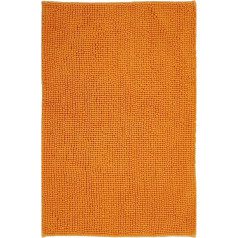 NYVI NYVISpa Chenille vonios kilimėlis, 50 x 80 cm, oranžinis, stačiakampio formos, vonios kilimėlis, neslystantis, sugeriantis, greitai džiūstantis, tinkamas šildomoms grindims, 
