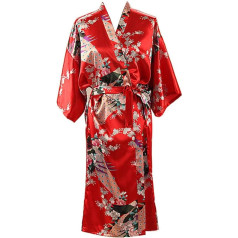 Ponios Palaidos satino Kimono persirengimo chalatas vestuvių bridesmaid Sleepwear dydis 8-24