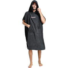 CRESSI Pončo chalatas, juodas, L/XL, 92 x 118 cm - Daugiafunkcinis apsauginis pončo chalatas, juodas, viengungis