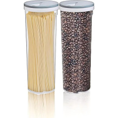 2,5 l plastikinės talpyklos makaronams 2,5 l talpos skaidrios talpyklos makaronams su dangteliu, tinkančios prieskoniams, cukrui, saldainiams, arbatai ir kavos pupelėms -002