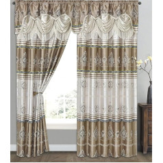 GOHD GOLDEN OCEAN HOME DECOR Harmony Horizon Jacquard Window Curtain with Attached Valance 2 dalių rinkinys.Kiekviena dalis 54