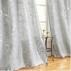 Fmfunctex Pusiau permatomos užuolaidos miegamajame, 72 lašai, Voile užuolaidos svetainėje, šakų folijos Eyelet užuolaidos, lino tekstūros šviesos filtravimo langų uždanga, užuolaidos valgomajame, 2