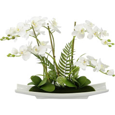Dirbtinė gėlė Drugelis Orchidėja 50 cm su lapais ir oro šaknų keramikos dubuo Dirbtinė gėlė Dirbtinė gėlė Dirbtinė orchidėja Phalaenopsis Dirbtinis augalas Vestuvių dekoracijos Šilko gėlė Real Touch Gėlė