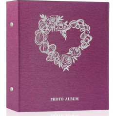 Fotoalbumas, 15,2 x 10,2 cm, Leinen, 600 Taschen, Fotoalben, für 600 horizontale und vertikale Fotos im Format 10 x 15 cm, für Familienhochzeit, Violett