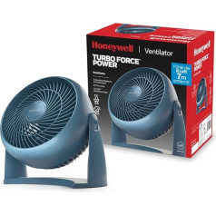 Honeywell TurboForce Turbo-Ventilator - blaue Ausführung (Geräuscharme Kühlung, verstellbarer Neigungswinkel bis zu 90°, 3 Geschwindigkeitseinstellungen, Wandmontage, Tischventilator) HT900NE4