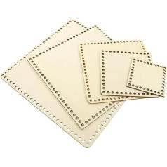 Housoutil 5 Stück Gewebter Taschenboden Diy-korbflechtboden Runde Körbe Webkorb Untere Basis Quadratische Korbböden Bodenbeutelformer Taschenkorbbasis Taschenboden Weben Korb Unten Holz