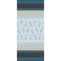 Bassetti Foulard Oristano B1 aus Baumwolle Mako-Satin in der Farbe Blau, Maße: 9324008, 350cm x 270cm, 9324008