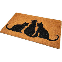 Dideli stori dekoratyviniai natūralaus kokoso pluošto kilimėliai (Cat Trio)