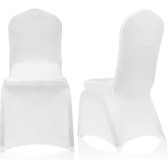 EMART 100 Stück Spandex-Stuhlbezüge, weiß, Sitzbezüge für Party, Hochzeit, Bankett, Esszimmer, Wohnzimmer, universeller Standard-Stretch-Stuhl-Schonbezüge