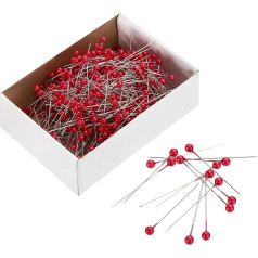 aprūpinimo žemėlapis Nähnadeln, rund, Perlenkopf, Schneidern, Anstecknadeln, gerade Nadeln für Hochzeit, Nähen, Dekoration, DIY, Handwerk, Rot, 800 Stück