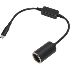 USB C į cigarečių žiebtuvėlį adapteris, 12 V USB C tipo vyriškos lyties į cigarečių žiebtuvėlį adapterio kabelis, USB C 15 W itin greitas C tipo automobilinis įkroviklis, skirtas Dash Cam GPS