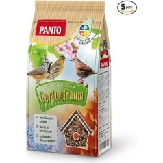 PANTO Gartentraum Sėjinukų mišinys laukinių paukščių lesalas 5 x 1 kg - spalvingas lesalų mišinys lesykloms ir lesyklėlėms, ištisus metus naudojamas laukinių paukščių lesalas, idealiai tinkantis smulkiems paukščiams