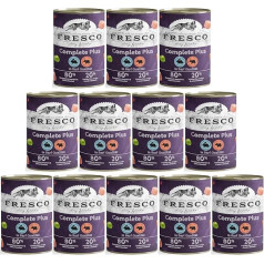 FRESCO Dog Complete Plus NassBarf triušiena su jautiena 12 x 400 g Šunų šlapių barščių be grūdų Sveikas ir natūralus, be dirbtinių priedų, pagamintas Vokietijoje