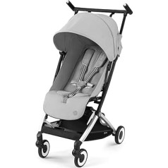 CYBEX auksinis vežimėlis Dragonfly su vienos traukos diržais, nuo maždaug 6 mėnesių iki 4 metų (ne daugiau kaip 22 kg), itin lengvas (tik 6 kg), rūko pilkos spalvos (pilkas su sidabriniu rėmu)