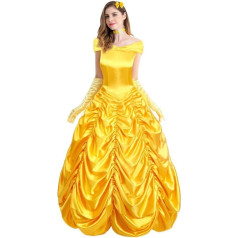 FYMNSI Moterų Belle kostiumas suknelė Suaugusiųjų Grožis ir pabaisa Karnavalas Cosplay princesė Ilga vakarinė suknelė Helovino kostiumas Kalėdų šalis suknelė Pasaka Fancy Dress