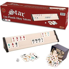 Žvaigždė Oyun Aletleri Lux Plastikinis Okey | Plastikinis Rummikub rinkinys | Ahsap Okey Takimi | Rummy rinkinys su melamino akmenimis