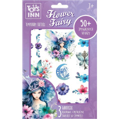 Gėlių fėjų irisų tatuiruotės violetinė