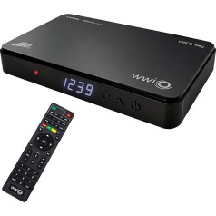 WWIO UNICO PRO Tivusat oficialus palydovinis dekoderis Pro DVB-S/S2 HEVC su kortele Tivusat HD su įrašymo funkcijomis, juodas