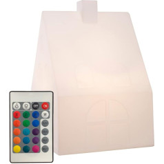 8 sezonų dizaino šviečiantis namelis LED kalėdinis žibintas (60 cm, baltas) su spalvų keitikliu (15 spalvų) ir lemputėmis, kalėdinė dekoracija, žiemos dekoracija, grindų lempa, skirtas naudoti lauke ir viduje