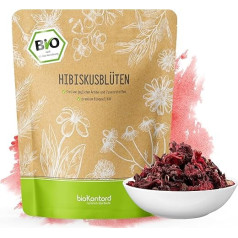 Hibiscus Flowers Organic Whole and Dried 1000 g - Premium HIbiscus Tea - Hibiscus Flower Tea 100% Natural from Organic Cultivation bioKontor