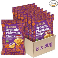 el origen Ekologiški batatų traškučiai su pipirais, 8 vnt., 8 x 80 g