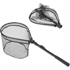 Žvejybos iškrovimo neto nešiojamas sulankstomas lengvas neto nailono akių žvejybos Brail Net aliuminio lydinio rėmo žvejybos Catch Release Net Fly Žvejybos įranga