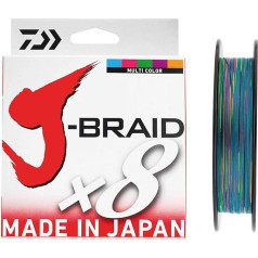 Daiwa J- Braid X8, įvairiaspalvis, 0,35 mm, 36,0 kg, 300 m, apvalus pintas valas, 12755-135