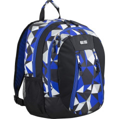 Eastsport kelioninė kuprinė su nešiojamojo kompiuterio skyriumi Asmeninis dydis koledžui, žygiai, sporto salė, stovyklavietė, lauko Mėlyna Crystal Clear Geo Print Vieno dydžio kelioninė kuprinė, mėlyna, crystal clear geo print
