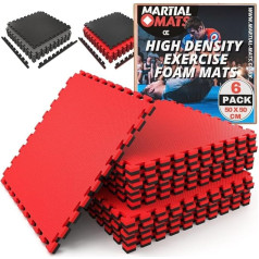 MARTIAL MATS Grįžtamosios putų grindų kilimėliai 2cm 50x50cm Sujungiamos EVA grindų plytelės Apsauginės sporto salės grindys 6 plytelės Vandeniui atsparus kilimėlis baseinui Karšta vonia