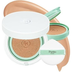 PURITO SEOUL Wonder Releaf Centella BB Cushion #21 Light Beige, makiažo pagrindas, korėjietiška centella, makiažas, ilgai išliekantis, nepriekaištingas padengimas, K-Beauty, 15 g, 0,52 fl.oz