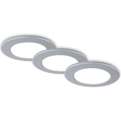 BRILONER - 3 vonios kambario įleidžiami taškiniai LED šviestuvai su nuotolinio valdymo pulteliu, reguliuojami nuo šiltai baltos iki šaltai baltos spalvos, reguliuojamas apšvietimas, LED taškiniai šviestuvai, lubų taškiniai šviestuvai, LED taš