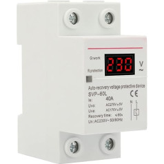 Apsauga nuo viršįtampių 230V 40A Apsauga nuo viršįtampių ir viršįtampių apsaugos įtaisas su automatiniu atkūrimu DIN bėgelyje