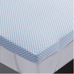 DUANDUAN Gel Topper 180 x 200 cm, 7,5 cm gelinių putų atminties putų čiužinio viršutinis sluoksnis slėgiui sumažinti, aukščiausios kokybės minkštas vėsinantis miegas, neslystantis dizainas su nuimamu ir skalbiamu užvalkalu