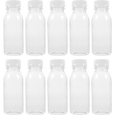 YARNOW Pakuotė iš 10 aiškių daugkartinio naudojimo plastikinių tuščių pieno kartoninių citrinų sulčių butelių 200 ml