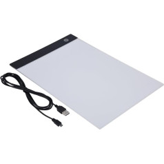LED šviesos padas, nešiojamas šviesos padas su USB šviesos stalu, A4 LED, reguliuojamas, 3 pakopų šviesos langelis, piešimo lenta dizainui, kopijavimui, piešimui, eskizavimui, animacijai (be galo reguliuojama)